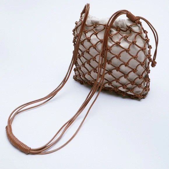 Zara Brown Knotted Mini Crossbody Bag - Picture 3 of 7